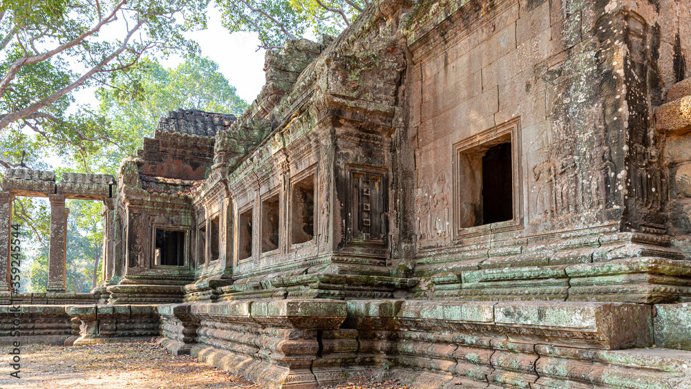 Temple ruin with wall carvings Temple ruin with wall carvings