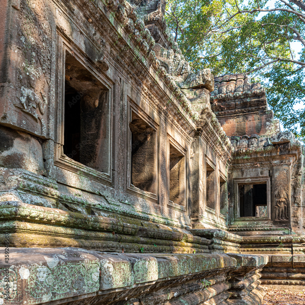 Close-up of a temple ruin in Angkor Wat