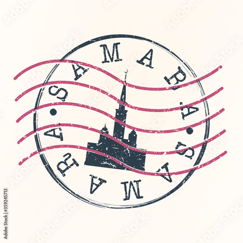 Samara Russia Stamp Postal. Silhouette Seal. Passport Round Design. Vector Icon. Design Retro Travel. National Symbol.