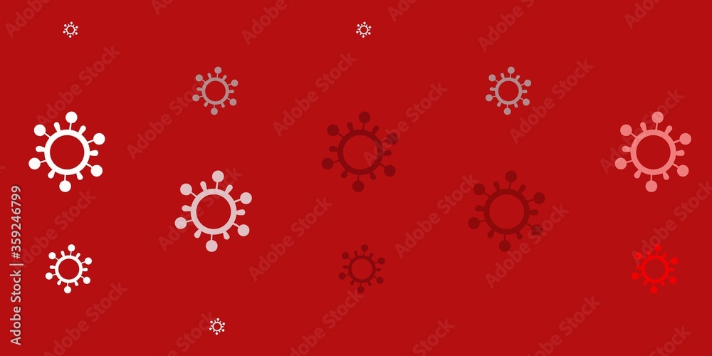 Light Red vector backdrop with virus symbols. Light Red vector backdrop with virus symbols.