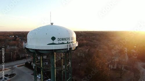 Illinois Sunset Water Tower