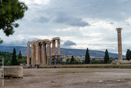 Stili Olimpiou Dios. Temple of Zeus, olympic god at Athens, Greece photo