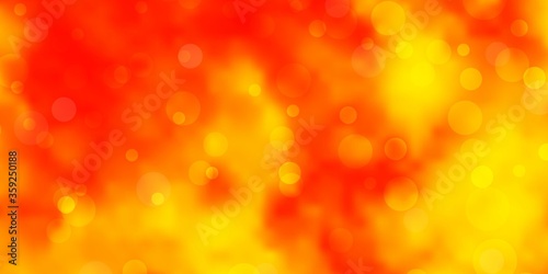 Light Orange vector background with circles. Abstract colorful disks on simple gradient background. Pattern for business ads.