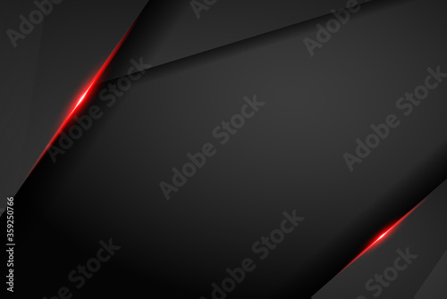 abstract metallic red black frame layout modern tech design template background , Black and red background. Vector graphic template design - Vector 