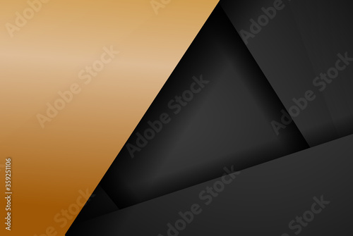 Black and orange triangle geometric vector background with black element and space for text and background design - Vector