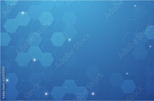 abstract background blue bokeh. texture, blue blurry background , Abstract geometric hexagons shape medicine and science concept background
