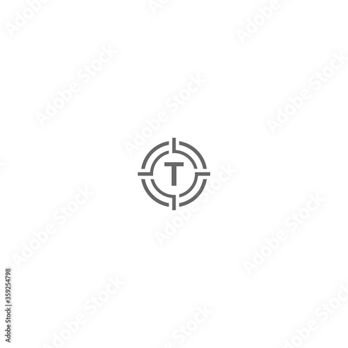 Modern circle shot minimalist T logo letter creative design