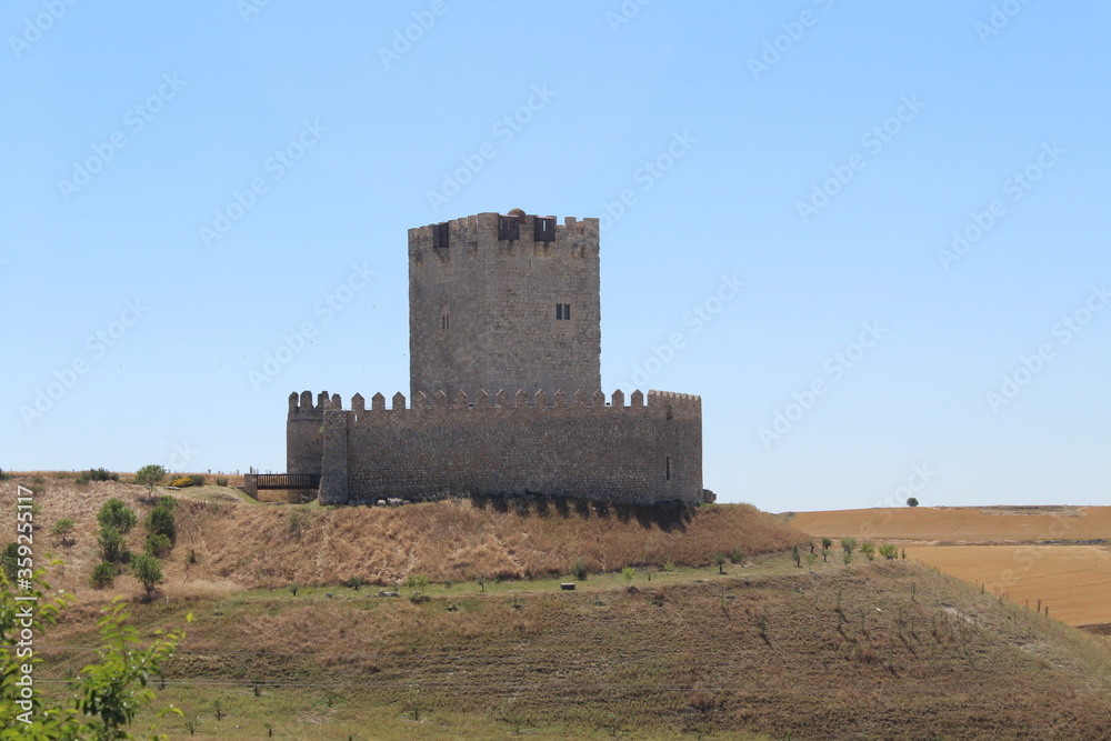beautiful castle stone ancient medieval tower fort high Spain