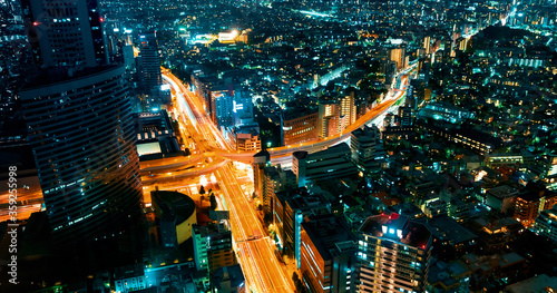 Photography Tokyo, Japan cityscape view from high above