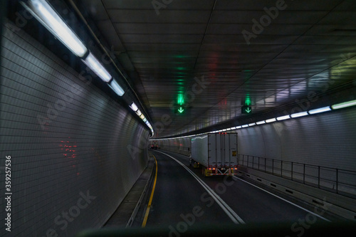 Inside Lincoln Tunnel in New York photo