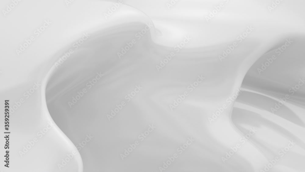 White smooth glossy abstract elegant liquid animation background. White lava, cream, latex, lacquer, varnish wave. Seamless looping animation