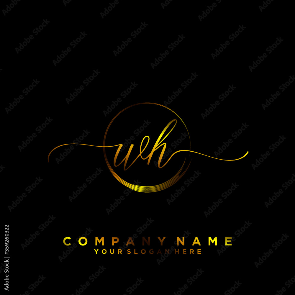 WH Initial handwriting logo vector
WH Initial handwriting logo vector
