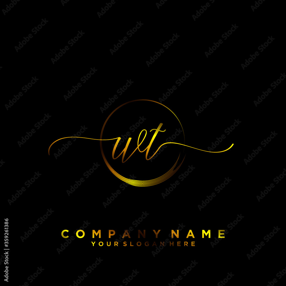 WT Initial handwriting logo vector
WT Initial handwriting logo vector