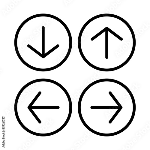 Free Download arrow web icon vector button. direction next down up left rignt back previous forward symbol. isolated line on white background. - GFXLoad