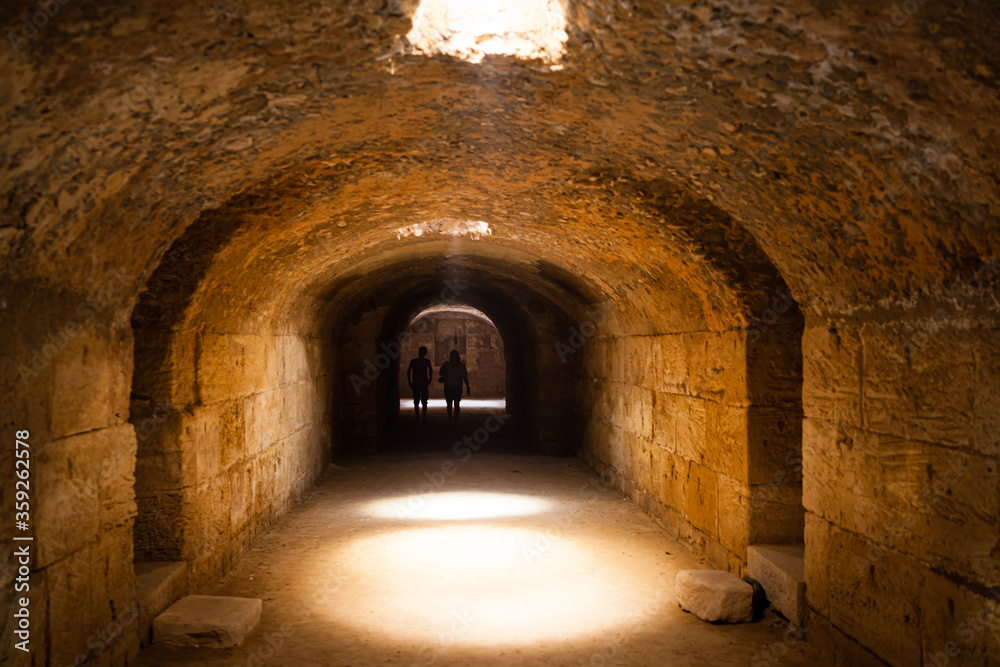 Sun light in El Jem's Colosseum Catacombs