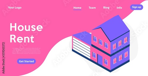 House Rent Flat Vector illustration for website and mobile website . Landing page template. Easy to edit and customize.
