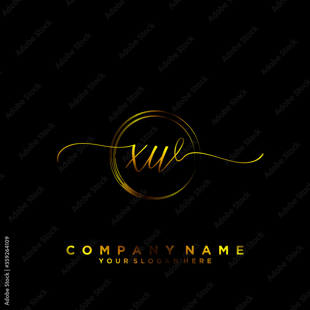 XW Initial handwriting logo vector	
