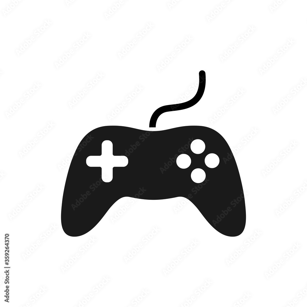 Joystick icon isolated on white background. Control console for video game. Vector illustration