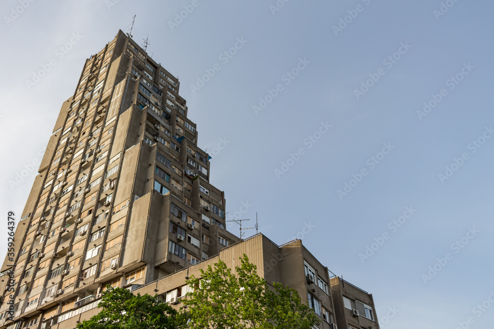 Eastern City Gate of Belgrade (Rudo) is a complex of three large residential buildings situated in the neighborhood of Konjarnik. It is among the most prominent structures along city skyline.