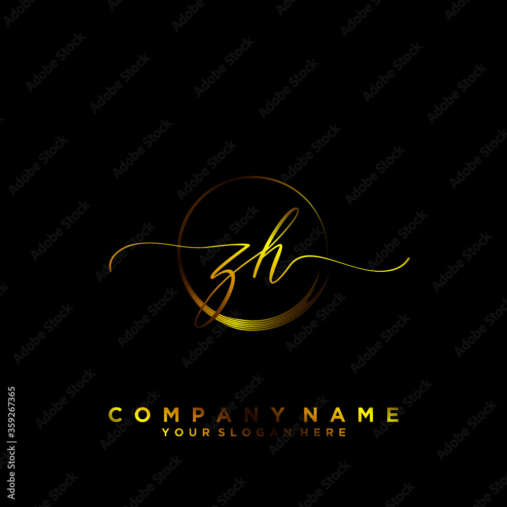 ZH Initial handwriting logo vector
ZH Initial handwriting logo vector