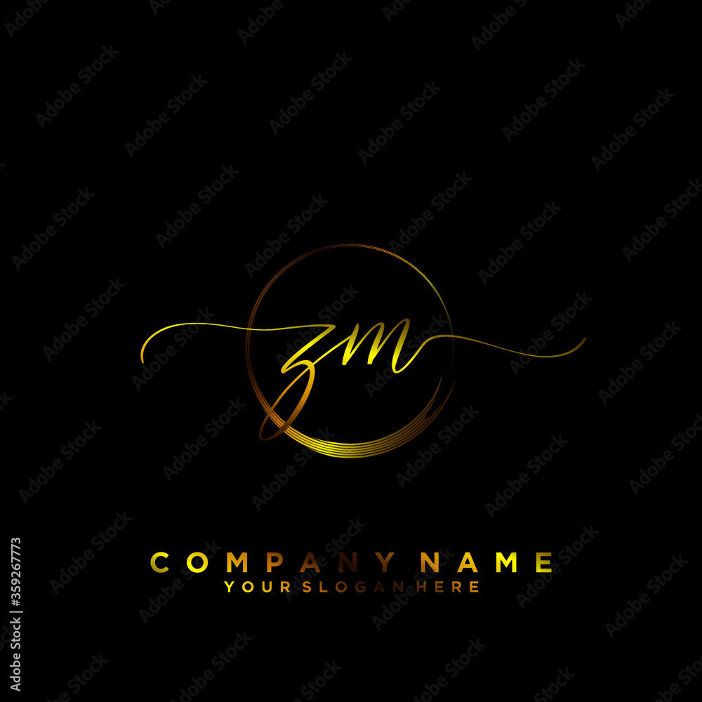 ZM Initial handwriting logo vector
ZM Initial handwriting logo vector