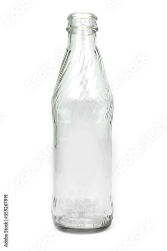 Wallpaper Mural colorless empty glass bottle, on white background. glass bottle isolated Torontodigital.ca