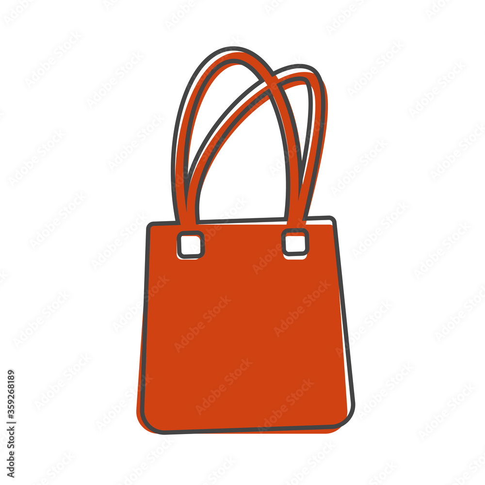 Handbag icon cartoon style on white isolated background. Handbag icon cartoon style on white isolated background.