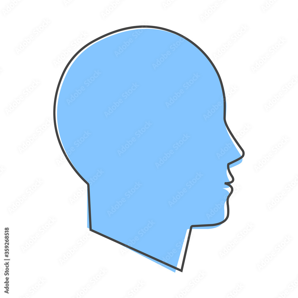 Vector icon of a man's head. Illustration of a man or woman head cartoon style on white isolated background. Vector icon of a man's head. Illustration of a man or woman head cartoon style on white isolated background.