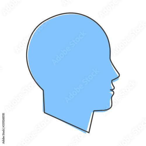 Vector icon of a man's head. Illustration of a man or woman head cartoon style on white isolated background. © oksanaoo