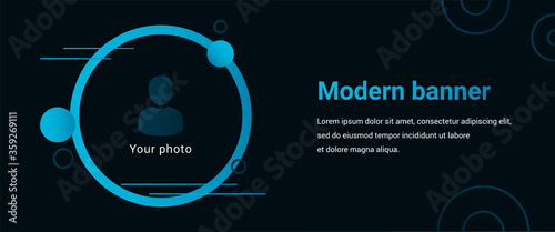 A modern abstract banner, poster vector template e-mail, party, workshop, event, webinar, conference with your photo