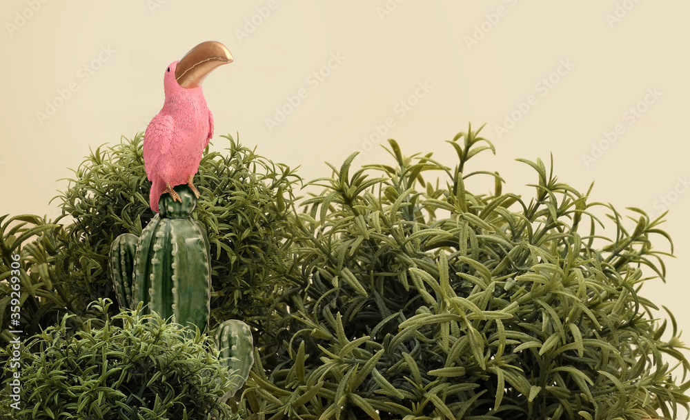 Foto de Ceramic cactus isolated on a white background for creating