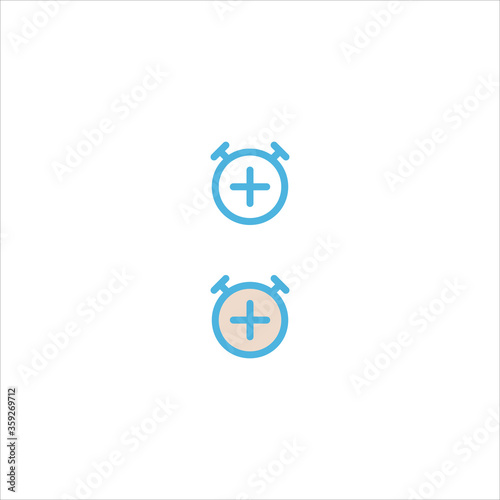 alarm clock icon flat vector logo design trendy © ganang