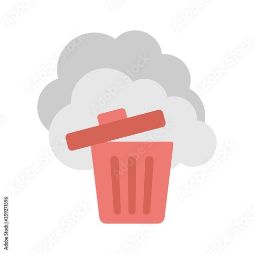 Delete files from cloud icon illustration in flat design style.