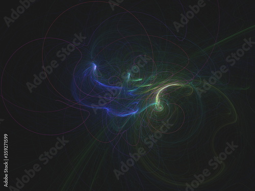 Abstract fractal art background in illustration space geometry. Colorful psychedelic background