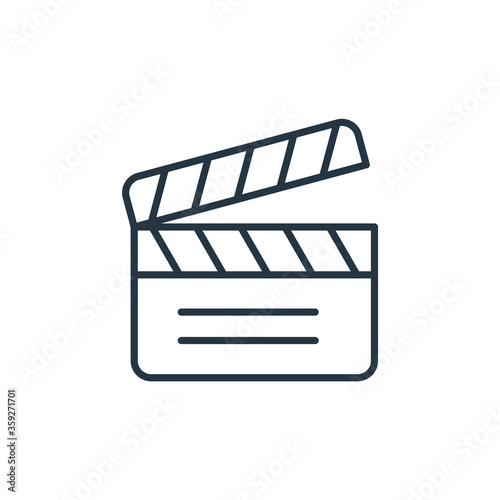 Fototapeta clapperboard vector icon isolated on white background