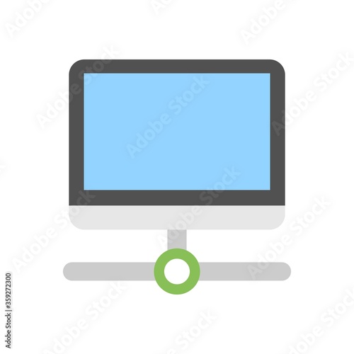 Computer network icon illustration in flat design style.