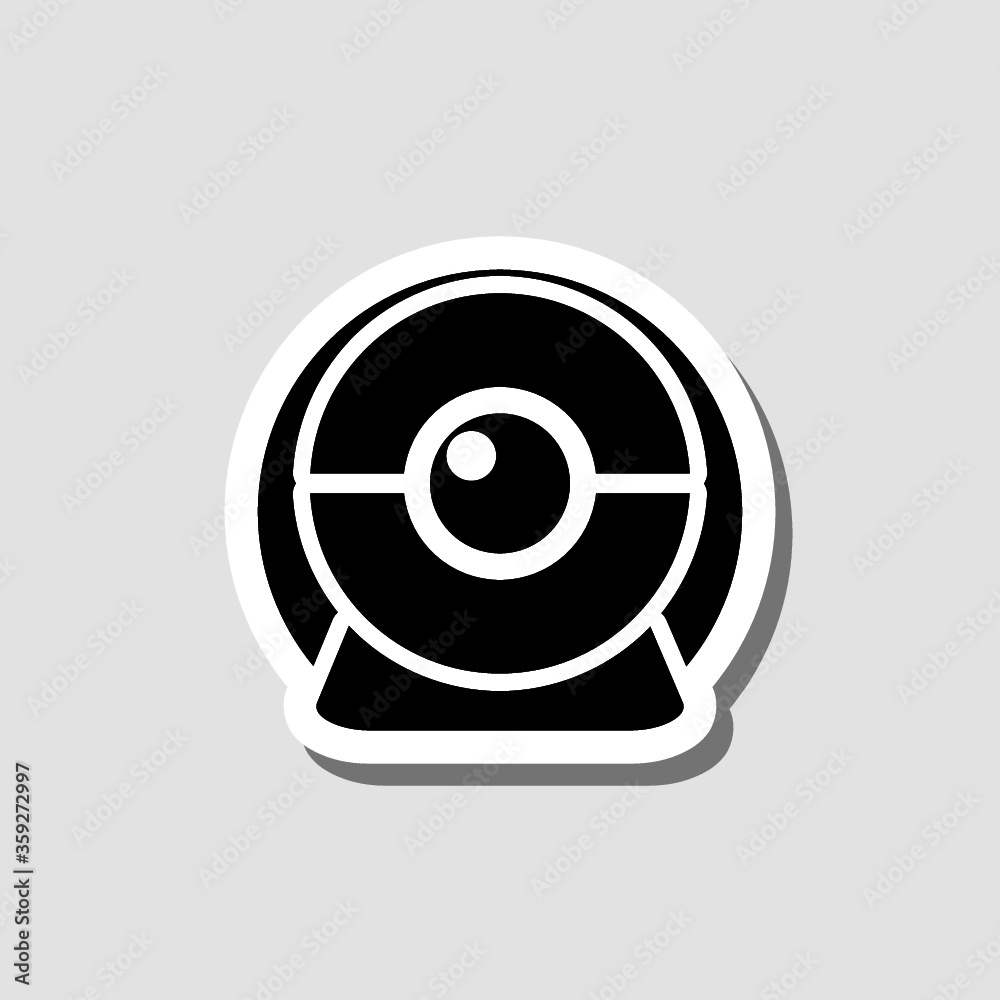 Webcam sticker icon isolated on gray background Webcam sticker icon isolated on gray background