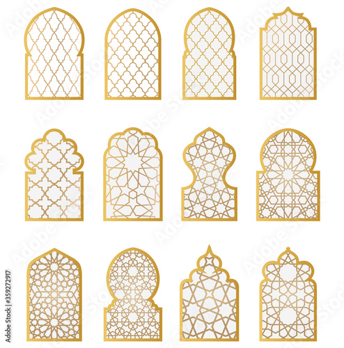 arabic door and window vector silhouette