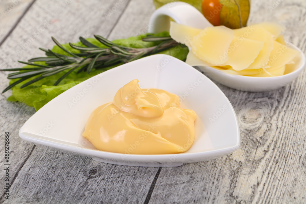 Cheese sauce in the bowl