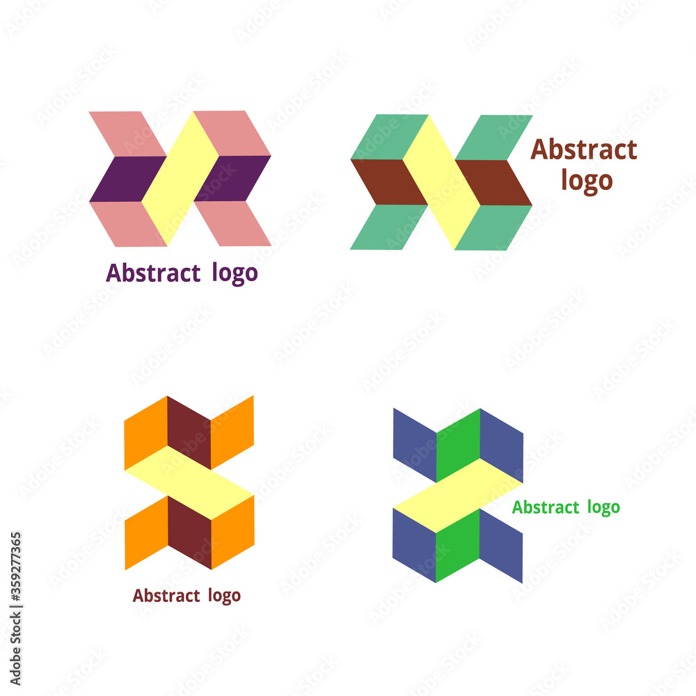 set abstract geometric logo on a white background set abstract geometric logo on a white background