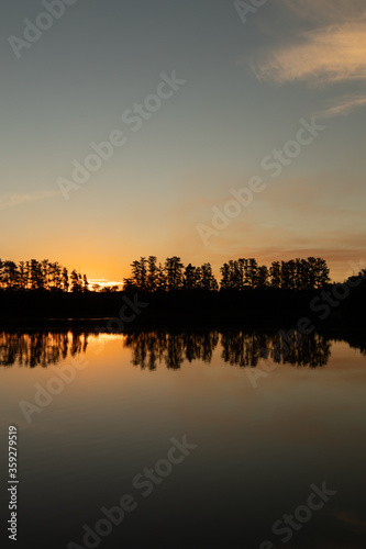 sunset on the lake