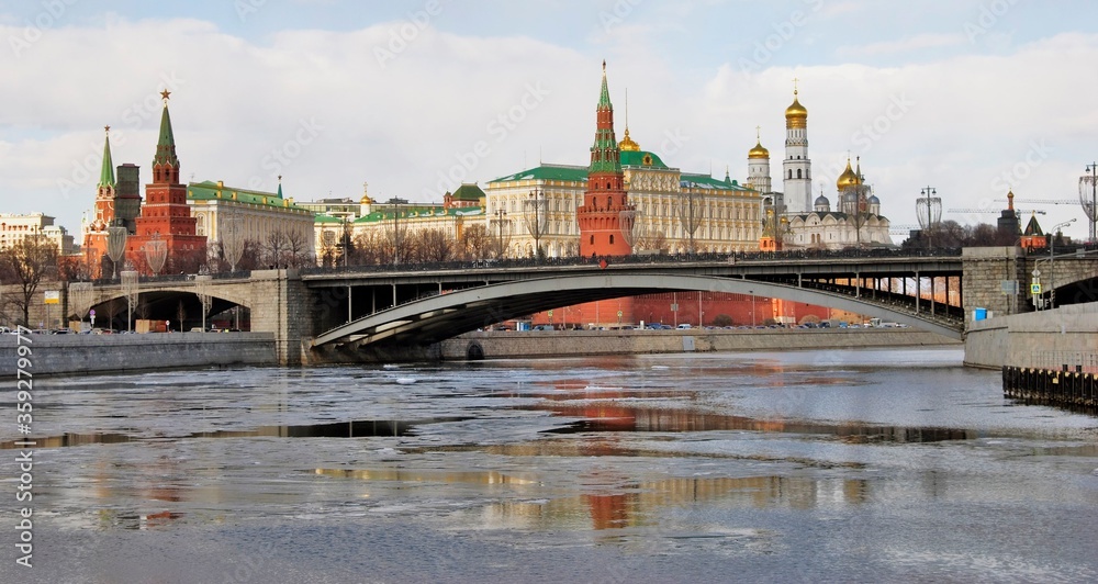 Moscow Kremlin architecture. Color photo.	
