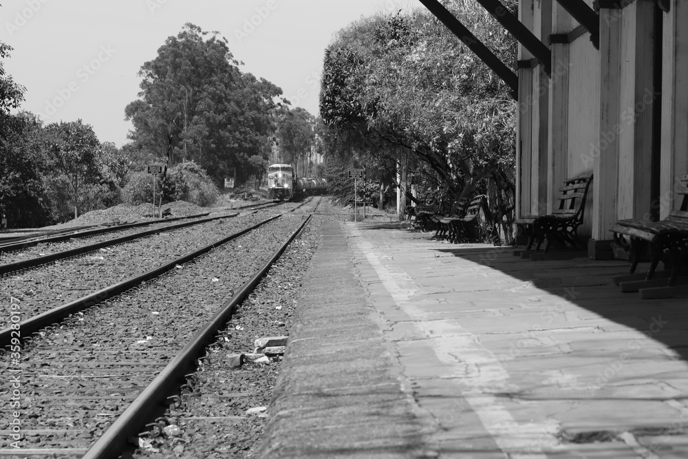 Fototapeta premium railway in the morning