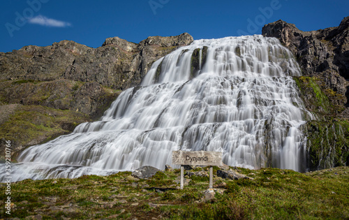 Dynjandi (Fjallfoss) Waterfall in Westfjords in Iceland