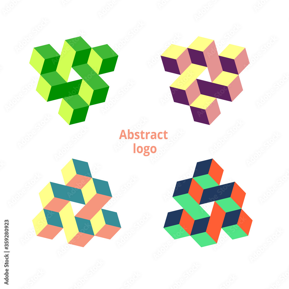 set abstract geometric logo on a white background