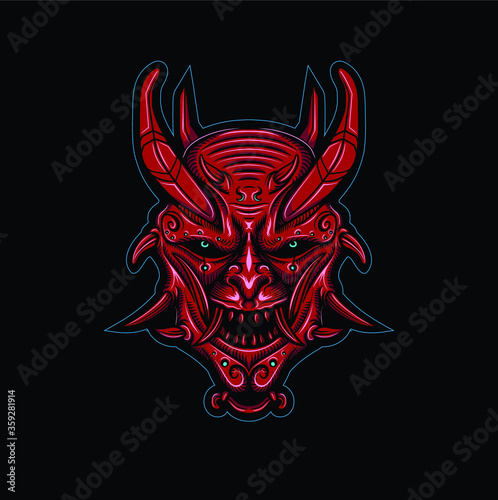 Onimusha Face Mask Vector Illustration