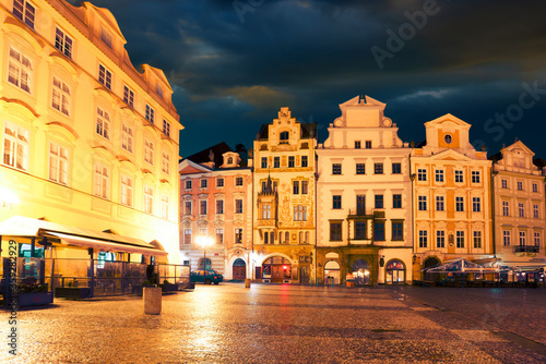 Old town square in Prague, night view