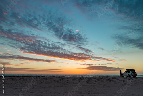 sunset on the beach photo