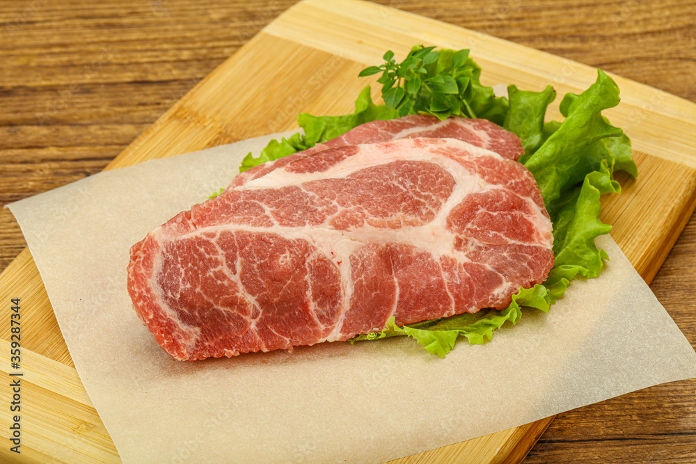 Raw pork meat neck steack Raw pork meat neck steack
