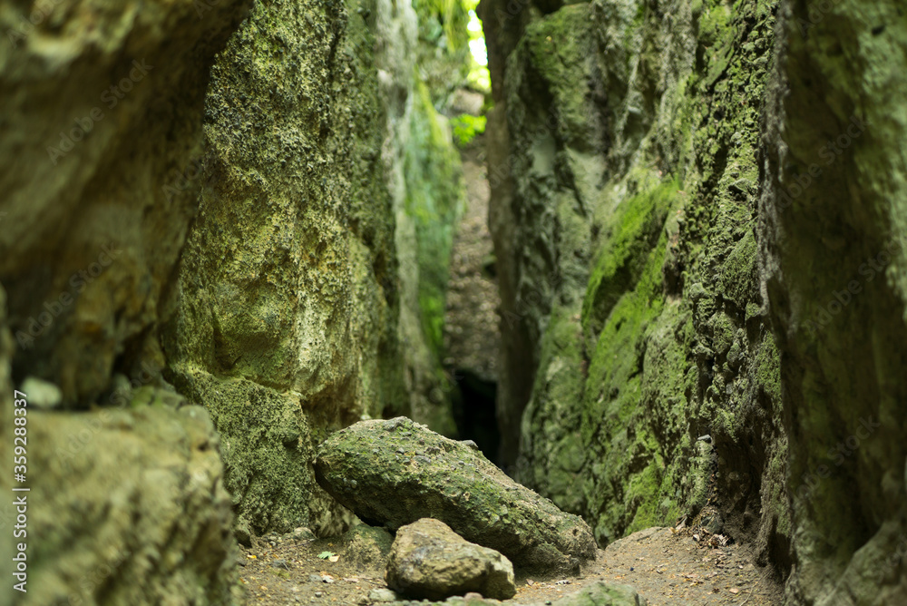 Vasas-szakadek, famous Hungarian cave, chasm and excursion site.